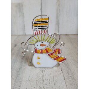 Snowman scarf Top Hat tea light holder Xmas home decor